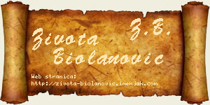 Života Biolanović vizit kartica